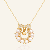 Wreath Ribbon Necklace (Freshwater Pearl) - Love Estella