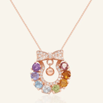 Wreath Ribbon Necklace (Semi - Precious Gems) - Love Estella