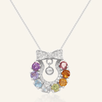 Wreath Ribbon Necklace (Semi - Precious Gems) - Love Estella