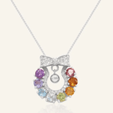 Wreath Ribbon Necklace (Semi - Precious Gems) - Love Estella