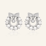Wreath Ribbon Studs (Freshwater Pearl) - Love Estella