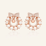 Wreath Ribbon Studs (Freshwater Pearl) - Love Estella