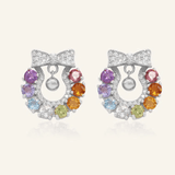 Wreath Ribbon Studs (Semi - Precious Gems) - Love Estella